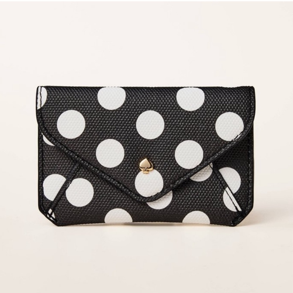 Kate Spade x Target Collab - Polka Dot Envelope Card Case, Black/White
